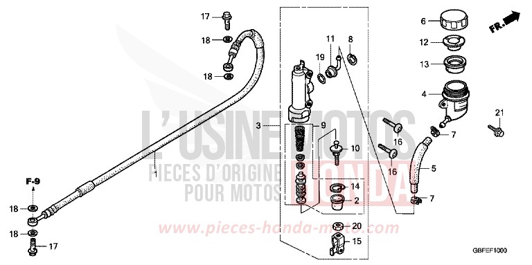 HAUPTBREMSZYLINDER, H. von CR85R "Big Wheel" EXTREME RED (R292) von 2007